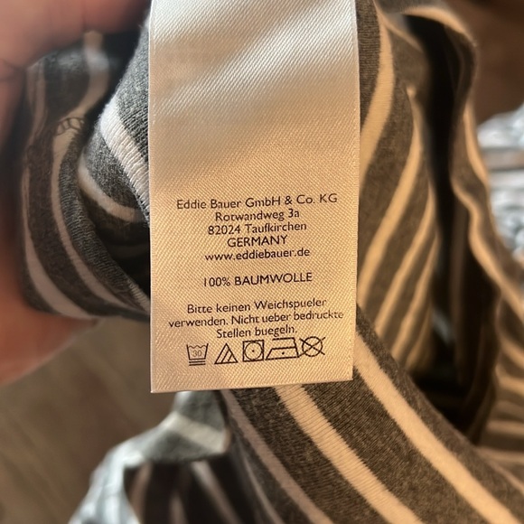 Eddie Bauer Gray and White Lightweight Striped Women's Hoodie Top size Small - Picture 7 of 9